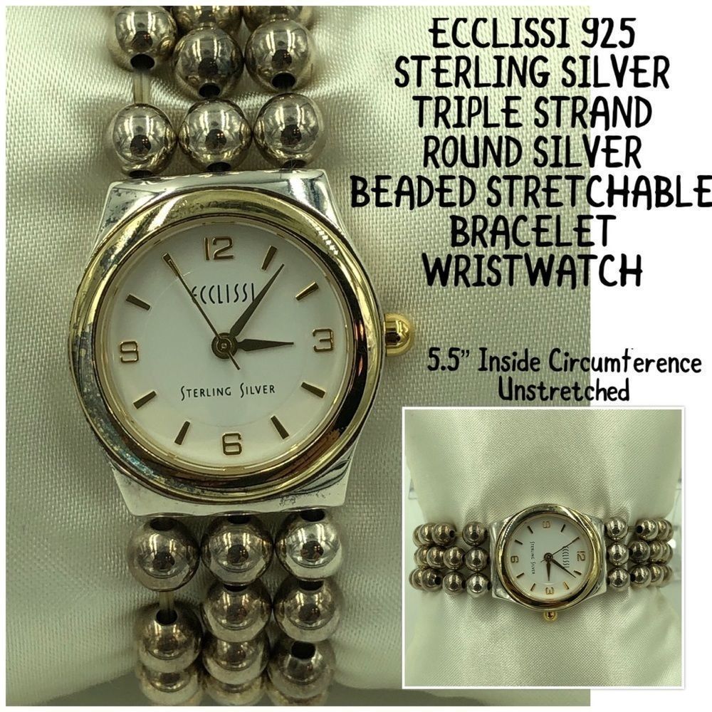 ECCLISSI STER Triple Strand Beaded Bracelet Watch